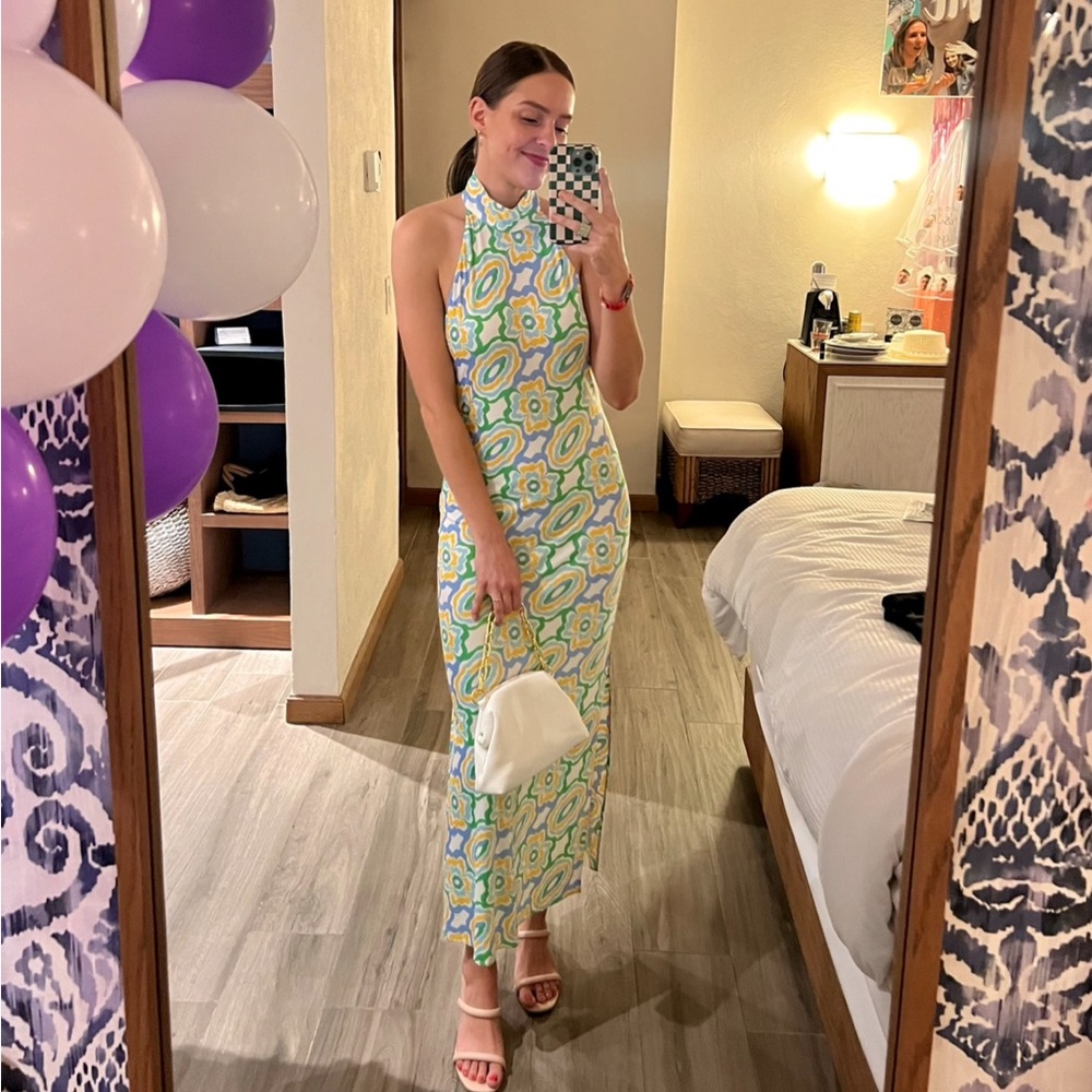 Zara Retro Patterned Maxi Dress